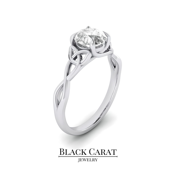 Celtic Knot Round Diamond Engagement Ring