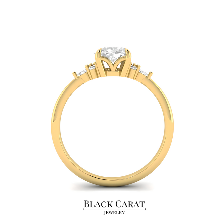 Floral Embrace Oval Diamond Ring