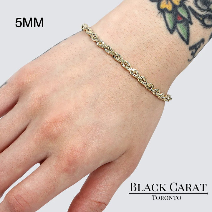 14K GOLD ROPE BRACELET - Black Carat