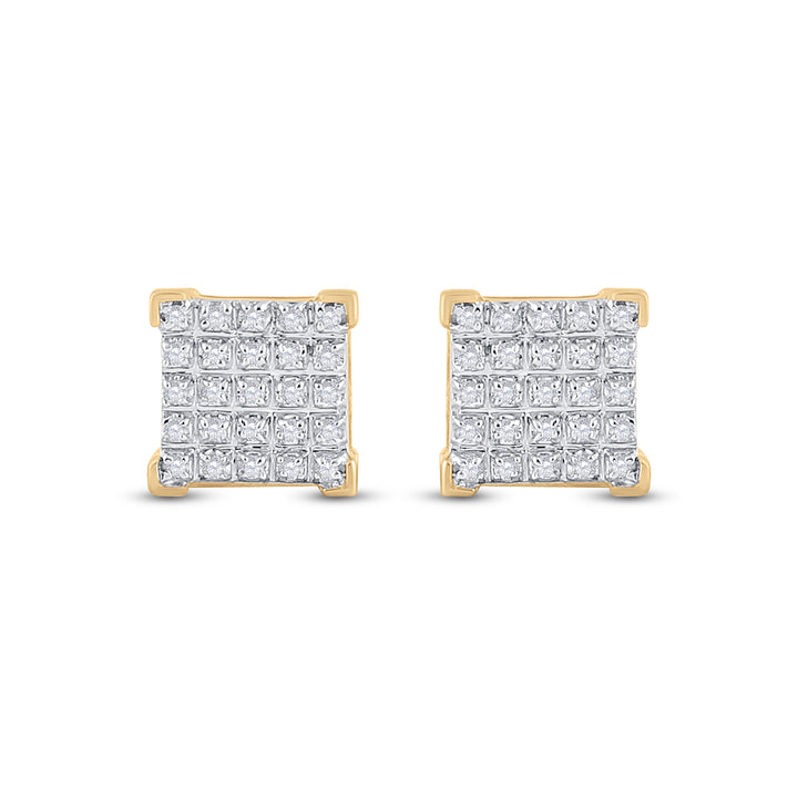 1/6CT-DIA P3 MICRO-PAVE UNISEX SQUARE EARRING