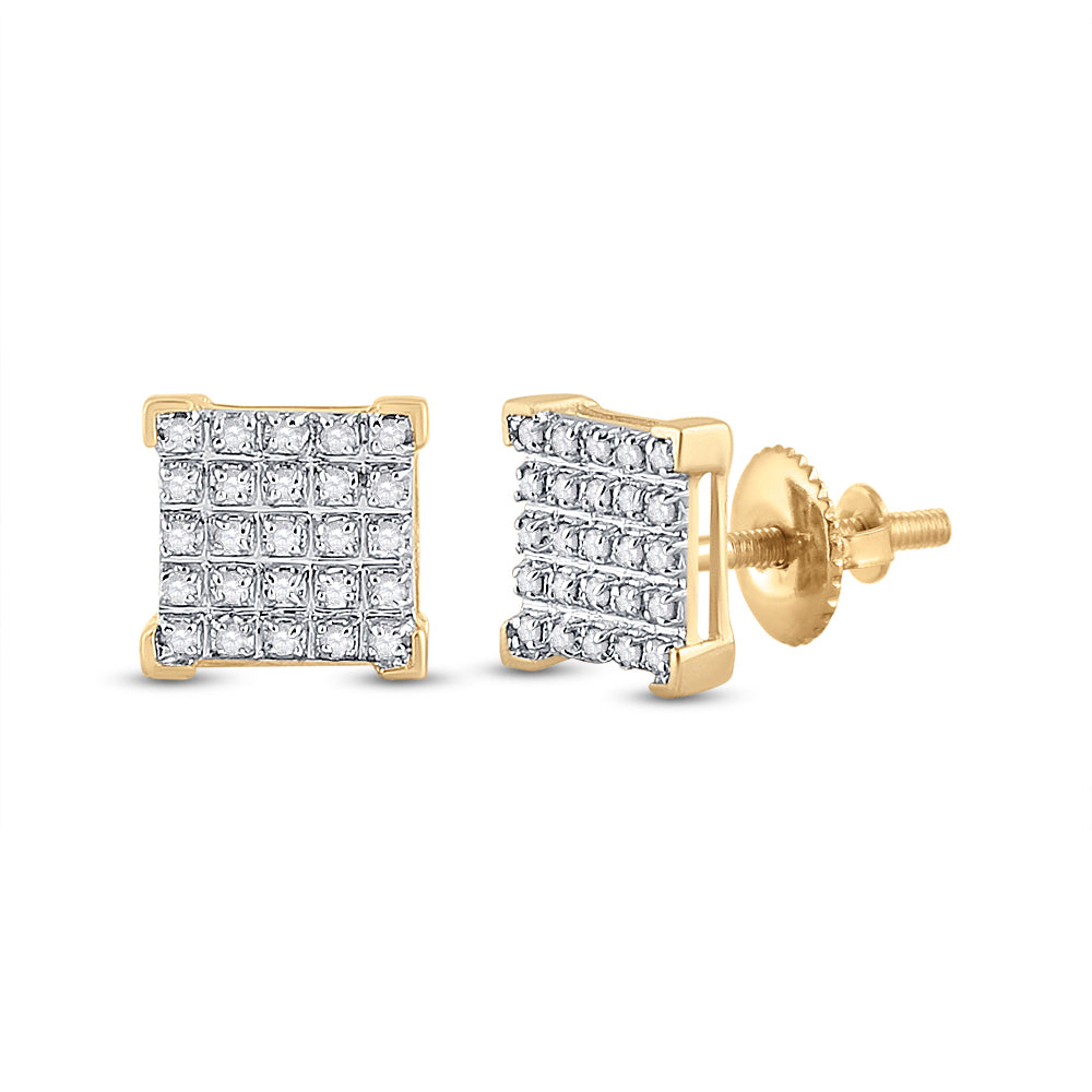 1/6CT-DIA P3 MICRO-PAVE UNISEX SQUARE EARRING