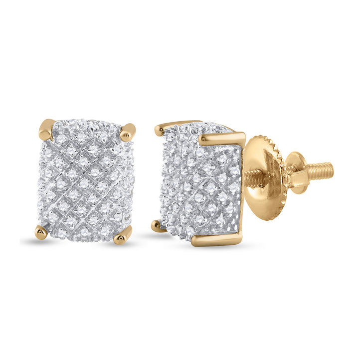 1/3CT-DIA P3 MICRO-PAVE RECTANGLE MENS EARRING