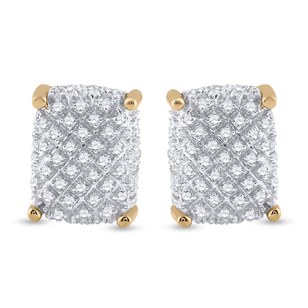 1/3CT-DIA P3 MICRO-PAVE RECTANGLE MENS EARRING