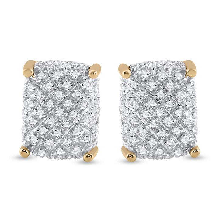 1/3CT-DIA P3 MICRO-PAVE RECTANGLE MENS EARRING