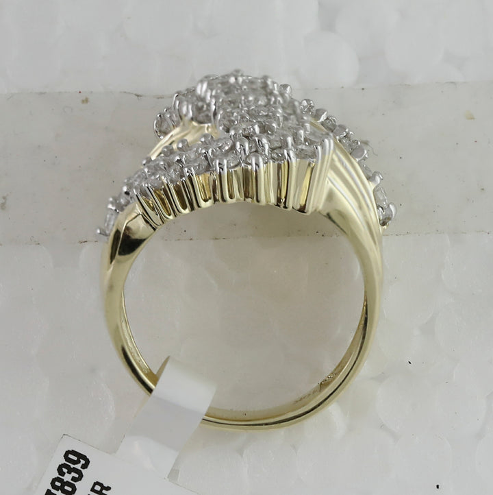 10kt Yellow Gold Womens Round Diamond Cluster Ring 2.00 Cttw