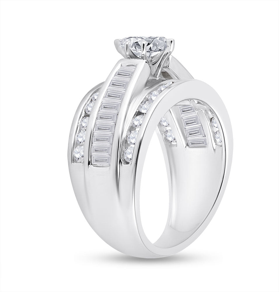 14kt White Gold Womens Marquise Diamond Solitaire Bridal Wedding Engagement Ring 2.00 Cttw