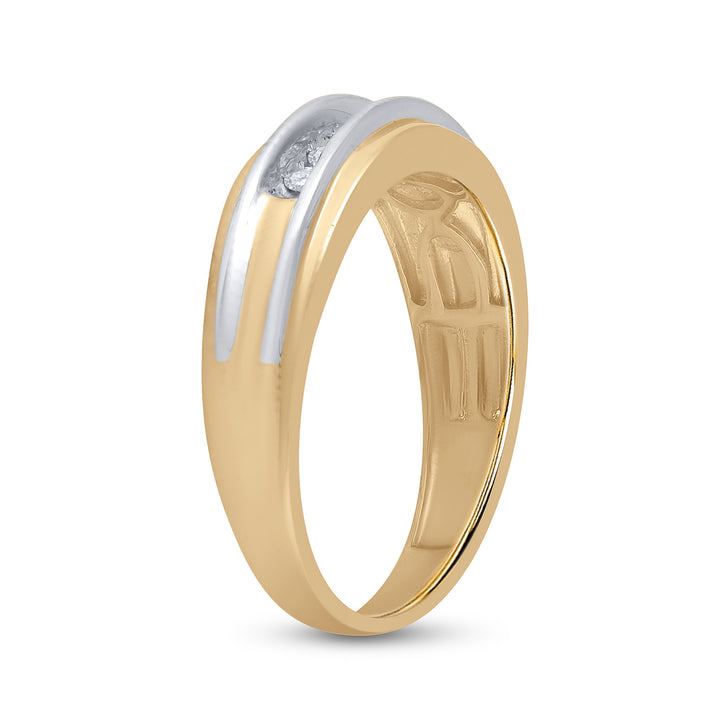 10kt Two-tone Gold Mens Round Diamond Band Ring 1/4 Cttw