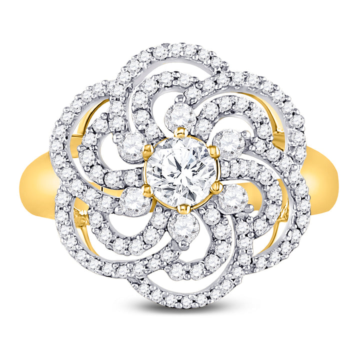 1 CT-DIA 3/8(CRD) FLOWER RING