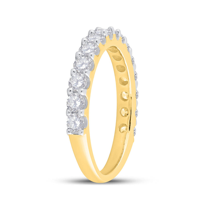 14kt Yellow Gold Womens Round Diamond Wedding Anniversary Band 1.00 Cttw