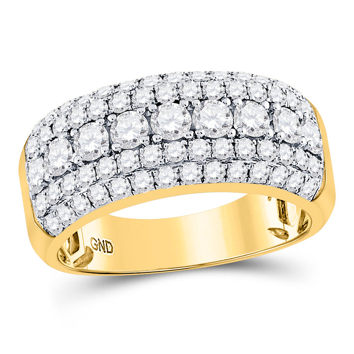 14kt Yellow Gold Mens Round Diamond Band Ring 2.00 Cttw