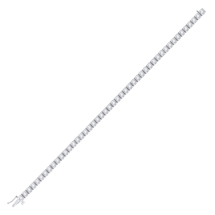 14kt White Gold Womens Round Diamond Studded Tennis Bracelet 2.00 Cttw