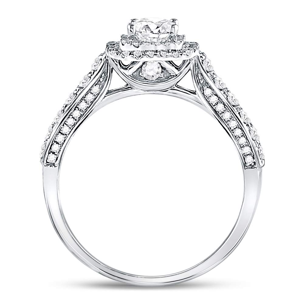 14kt White Gold Womens Princess Diamond Solitaire Bridal Wedding Engagement Ring 1.00 Cttw (Certified)