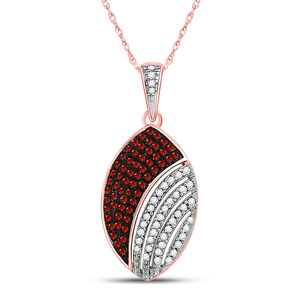 1/3CTW-DIA MICRO-PAVE RED PENDANT