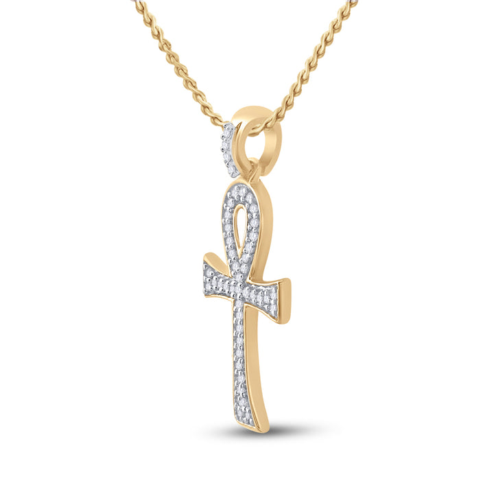 1/5CT-DIA P1P2 MENS ANKH CROSS CHARM