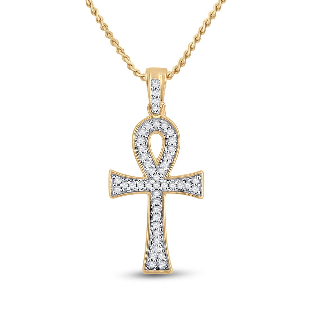 1/5CT-DIA P1P2 MENS ANKH CROSS CHARM