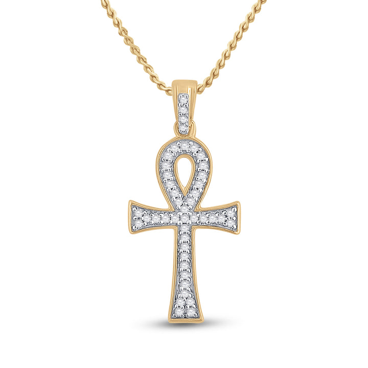 1/5CT-DIA P1P2 MENS ANKH CROSS CHARM