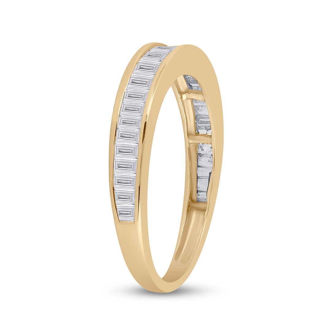 14kt Yellow Gold Womens Baguette Diamond Wedding Anniversary Band 1/2 Cttw