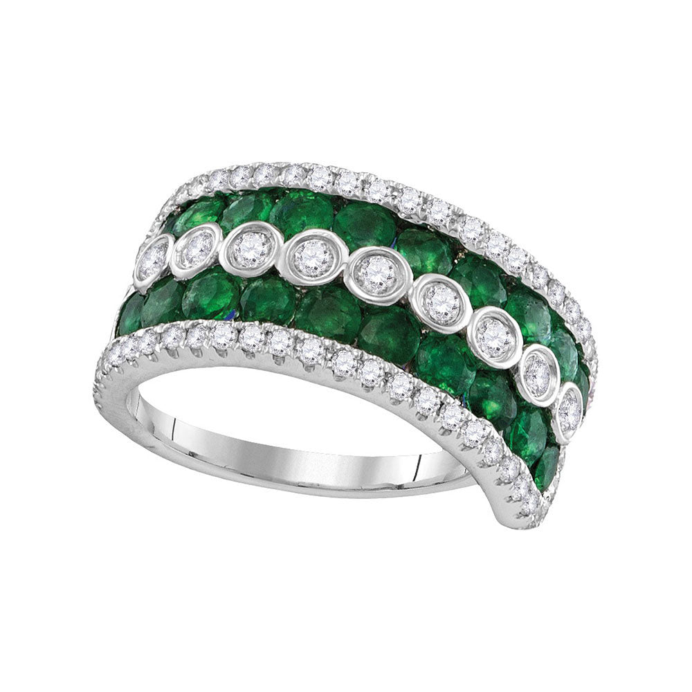 5/8CTW-DIA 1 3/4CT-EMERALD RING