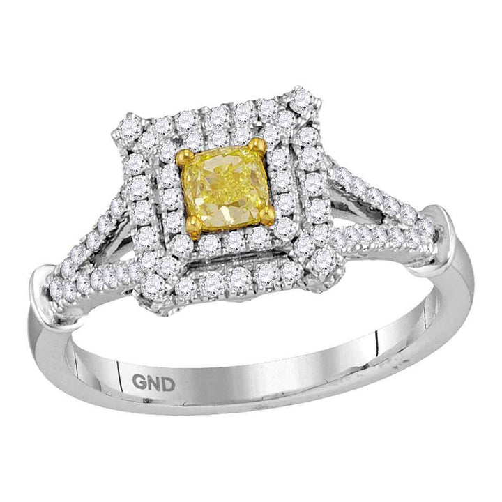 7/8CTW-DIA YELLOW RING