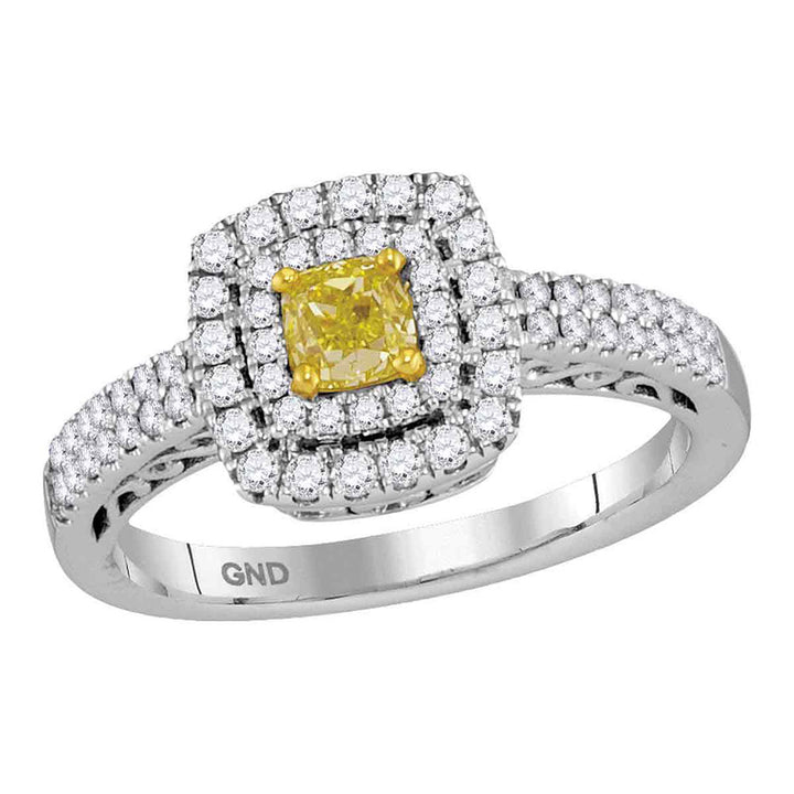 7/8CTW-DIA YELLOW RING