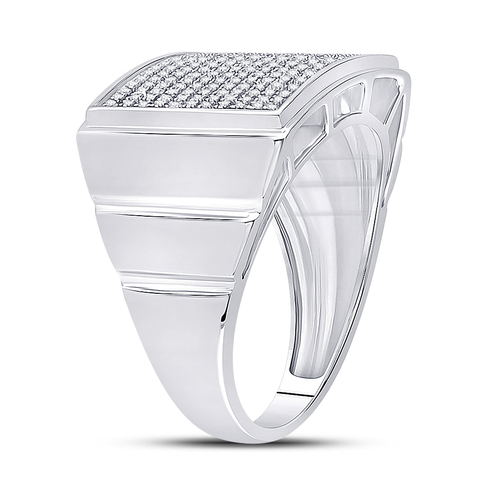 1/4CT-DIA MICRO-PAVE MENS RING