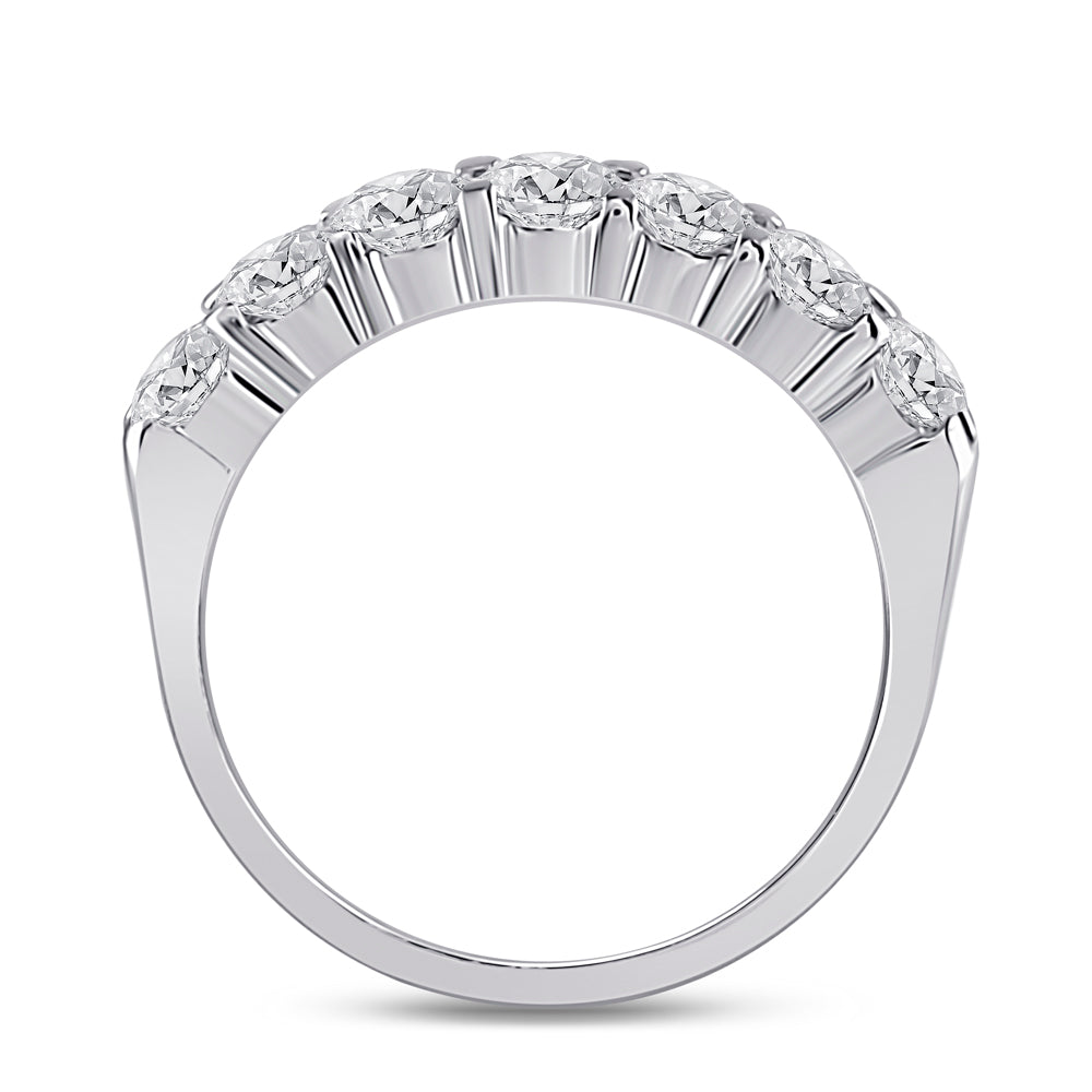 14kt White Gold Womens Round Diamond Single Row Comfort Wedding Band 1.00 Cttw