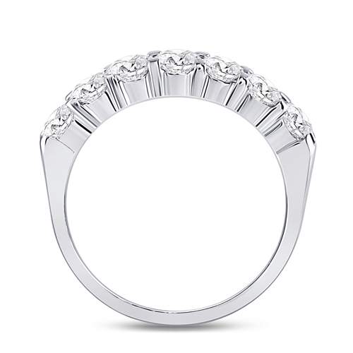 14kt White Gold Womens Round Diamond Single Row Comfort Wedding Band 1.00 Cttw