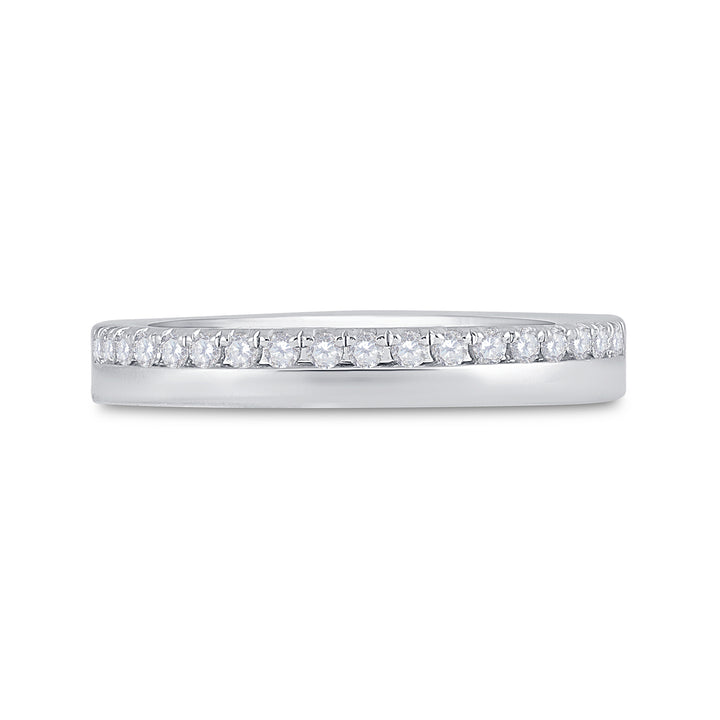 14kt White Gold Womens Round Diamond Wedding Band Ring 1/5 Cttw