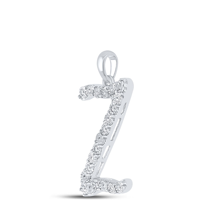 1/10CTW-DIA LADIES INITIAL "Z" PENDANT"