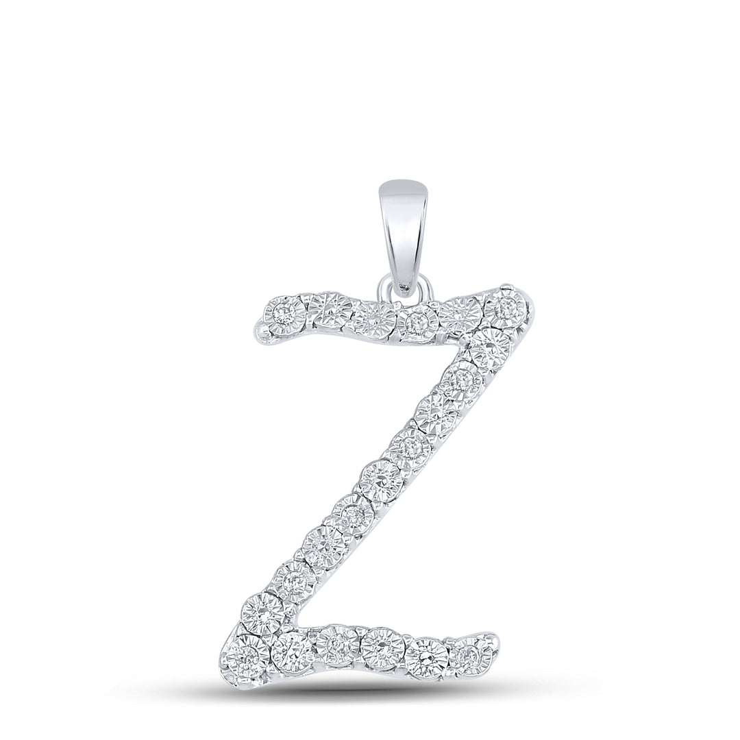 1/10CTW-DIA LADIES INITIAL "Z" PENDANT"