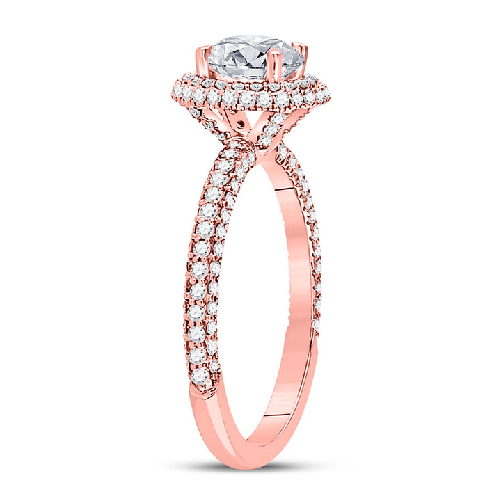 14kt Rose Gold Womens Round Diamond Solitaire Bridal Wedding Engagement Ring 1-5/8 Cttw (Certified)