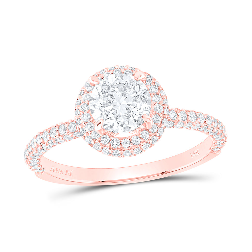 14kt Rose Gold Womens Round Diamond Solitaire Bridal Wedding Engagement Ring 1-5/8 Cttw (Certified)