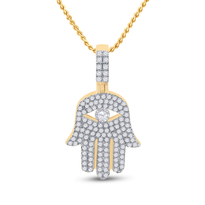 1CT-DIA CN HAMSA MENS CHARM