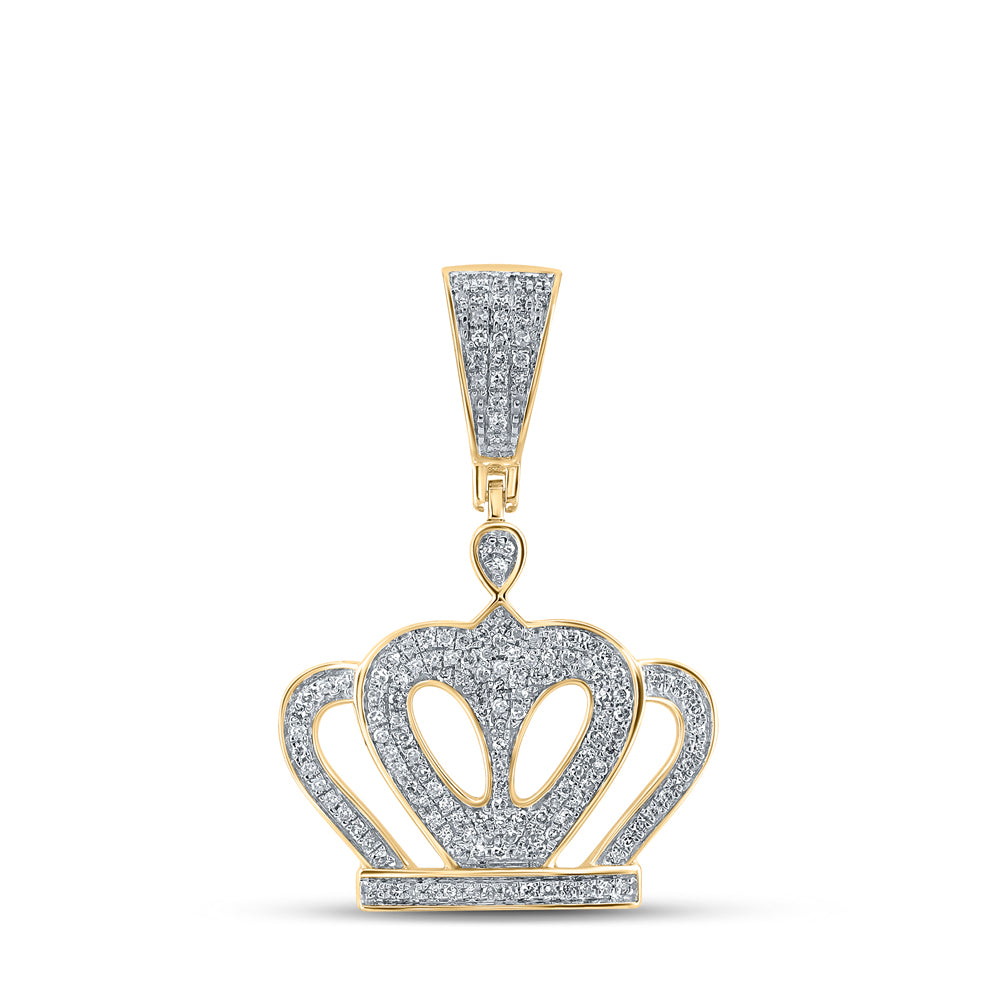 1/2CT-DIA P1P2 CROWN MENS CHARM