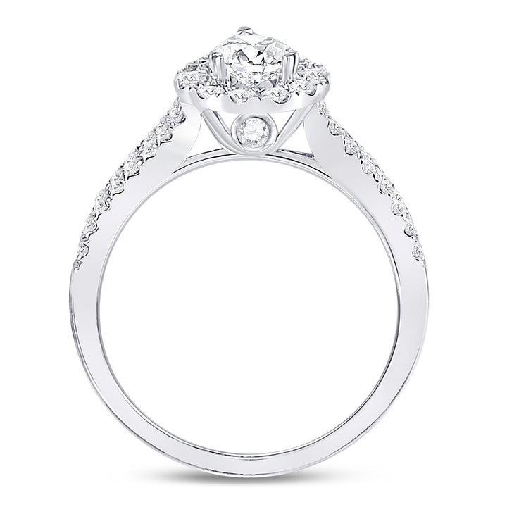 14kt White Gold Womens Pear Diamond Solitaire Bridal Wedding Engagement Ring 1.00 Cttw (Certified)