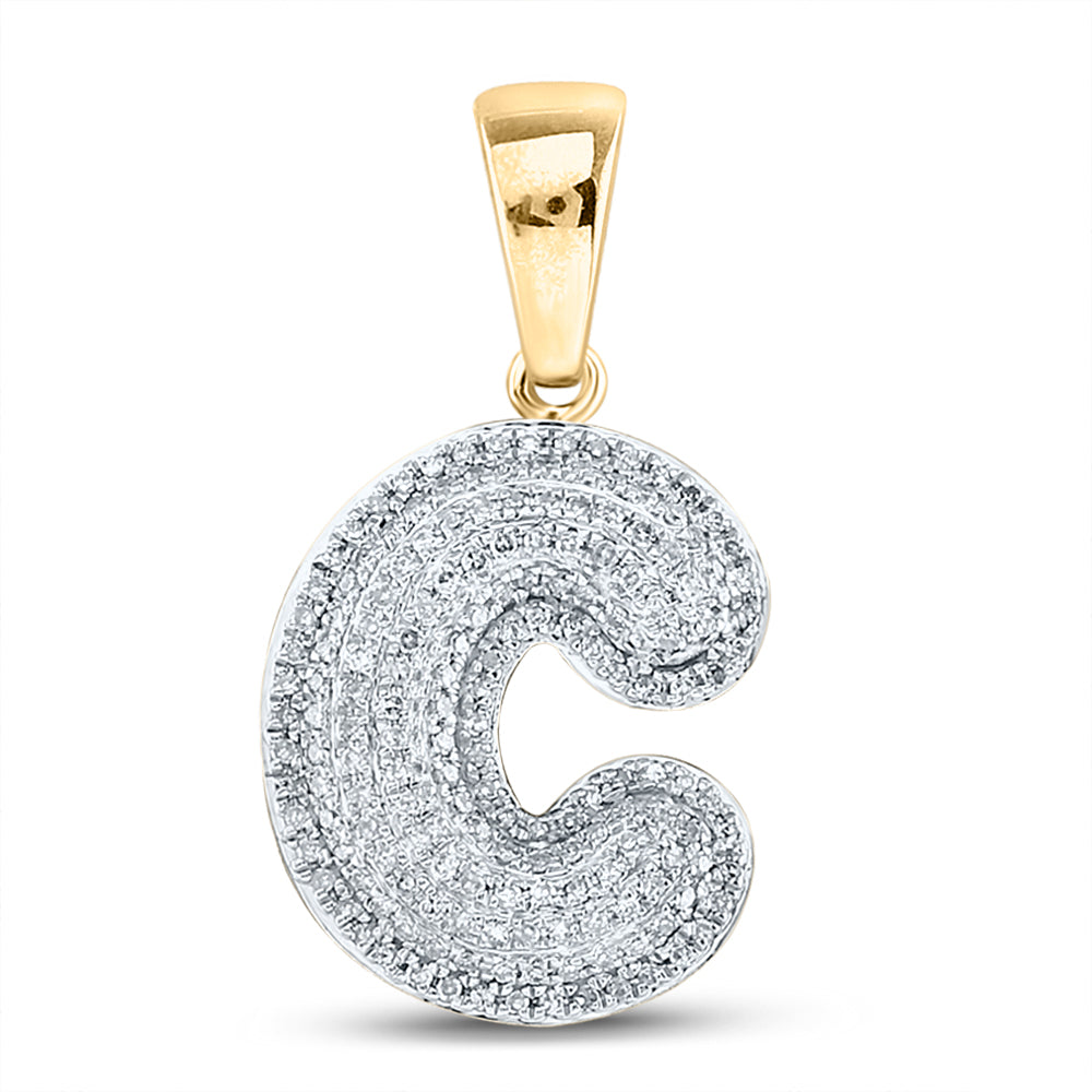 1/2CT-DIA INITIAL ""C"" PENDANT