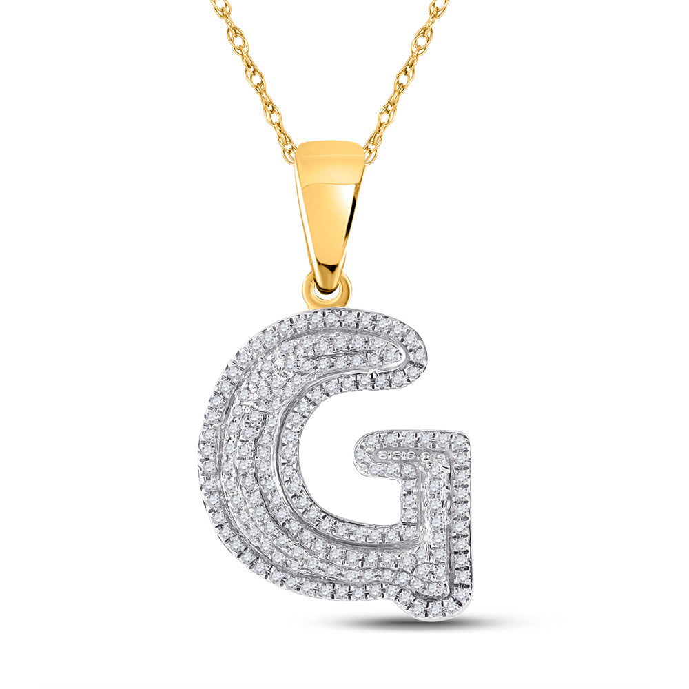 1/2CT-DIA INITIAL ""G"" PENDANT