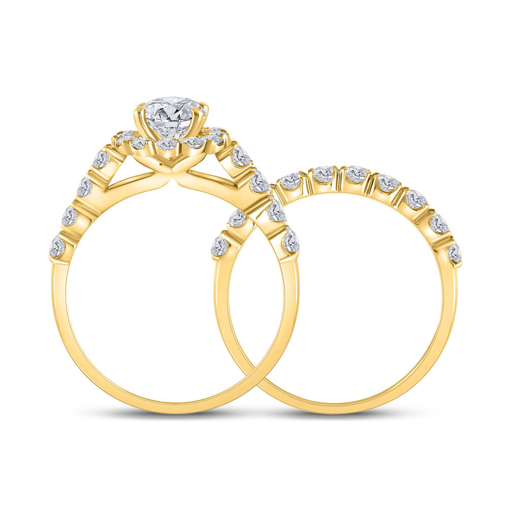 2 CTW-DIA ANA M 3/4CT-RD SINGLE HALO BRIDAL SETS