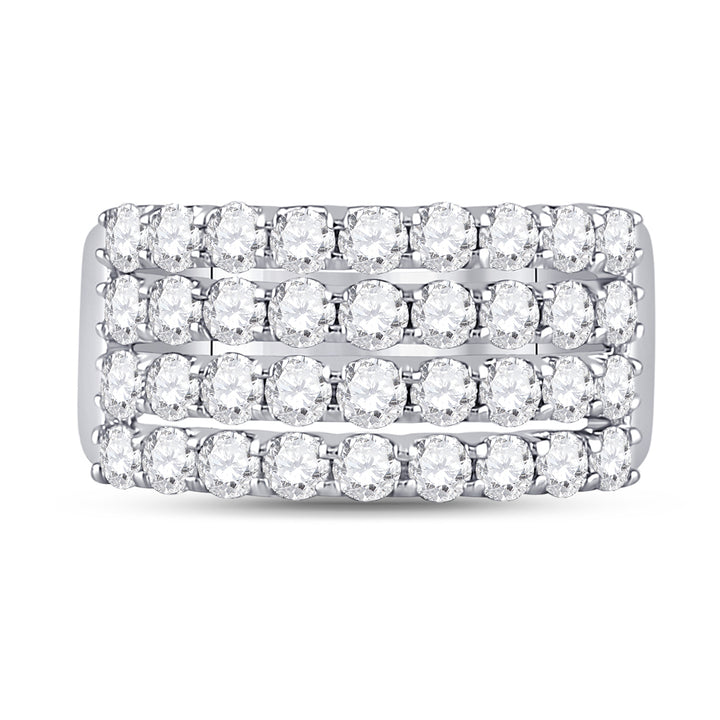 14kt White Gold Womens Round Diamond Anniversary Band Ring 2.00 Cttw