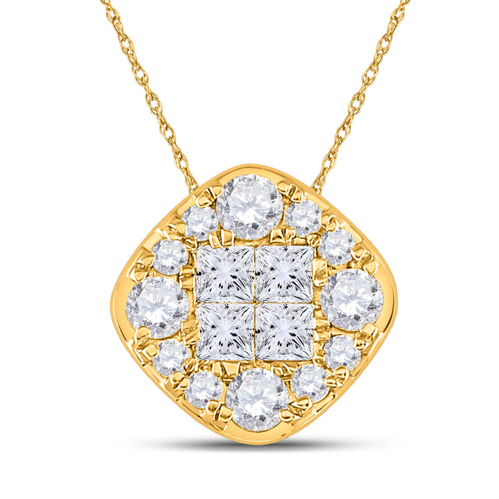 1 CT-DIA ANA M SOLEIL SQUARE PENDANT