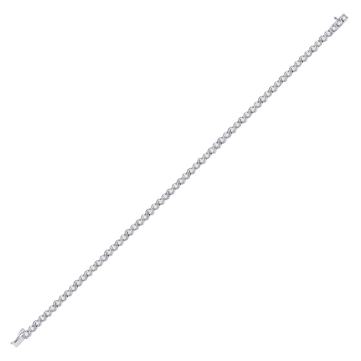 10kt White Gold Womens Round Diamond Classic Tennis Bracelet 1.00 Cttw