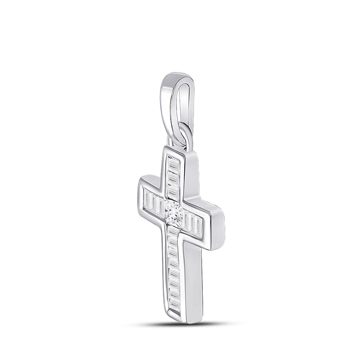 1/6CTW-DIA CROSS PENDANT