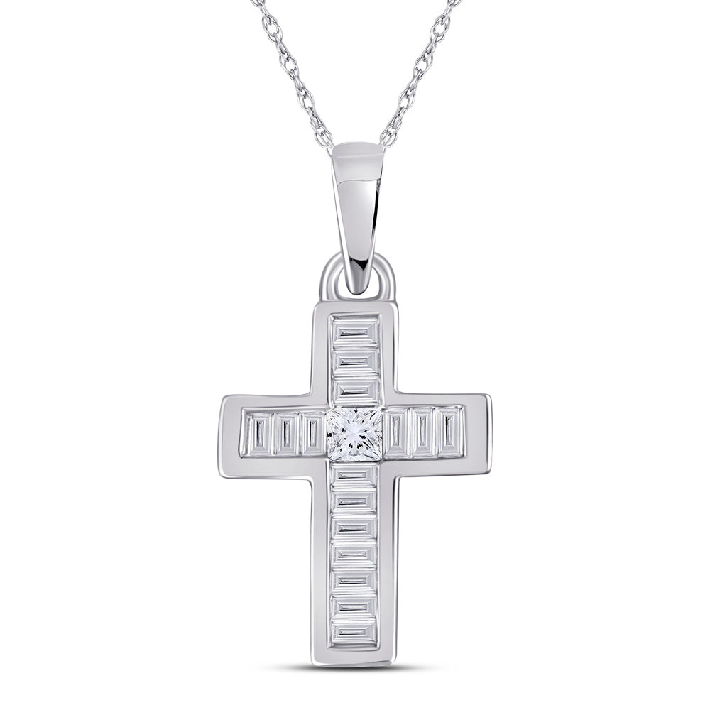 1/6CTW-DIA CROSS PENDANT