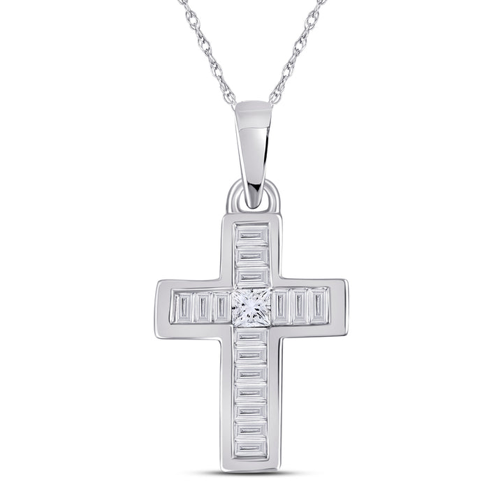 1/6CTW-DIA CROSS PENDANT