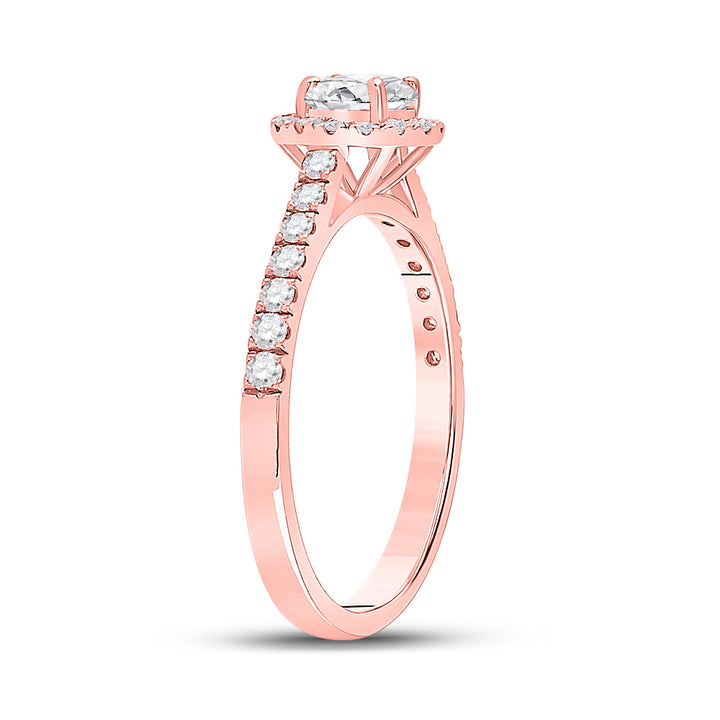 14kt Rose Gold Womens Round Diamond Solitaire Bridal Wedding Engagement Ring 7/8 Cttw (Certified)