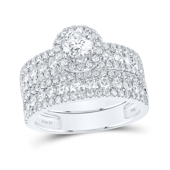 3 CT-DIA 1/2CT-CRD BRIDAL SET CERTIFIED