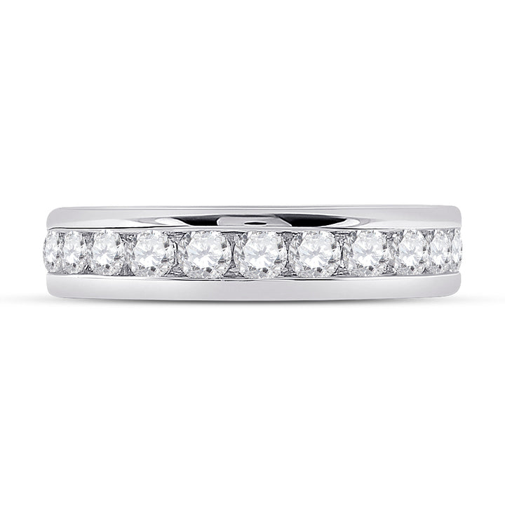 14kt White Gold Womens Round Diamond Channel Set Eternity Ring 2.00 Cttw