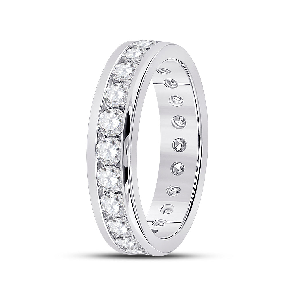 14kt White Gold Womens Round Diamond Channel Set Eternity Ring 2.00 Cttw