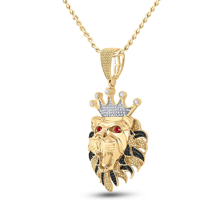 1 CTW-DIA P1P2 LION MENS CHARM