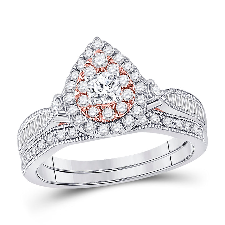 1 CTW-DIA 1/5CTW-CRD BRIDAL RING CERTIFIED